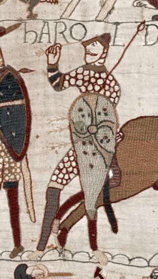 Arrow in the eye from the Bayeux Tapestry